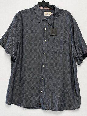 The Normal Brand Short Sleeve Men's Textured Dobby Summer Navy 2XL NEW